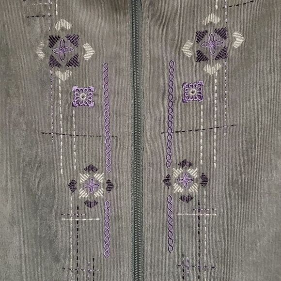 Allison Daley | Gray Corduroy Zip Front Jacket | Size 20W - Picture 4 of 7